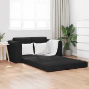 vidaXL Golvsoffa med bädd 2-i-1 Svart 148x71x83 cm Sammet