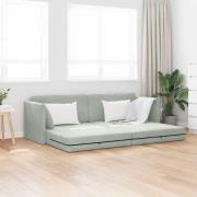 vidaXL Golvsängsoffa 2-i-1 Ljusgrå 213x144x60 cm Velvet