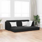 vidaXL Golvsoffasäng 2-i-1 Svart 213x144x60 cm Sammet
