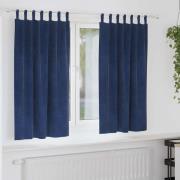 vidaXL Mörkläggningsgardiner 2 pcs Mörkblå 140 x 175 cm Sammet
