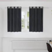 vidaXL Gardiner med gardiner 2 pcs Mörkgrå 140 x 140 cm Sammet