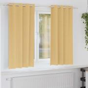 vidaXL Gardiner med gardiner 2 pcs Beige Polyester