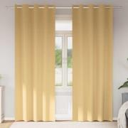 vidaXL Mörkläggningsgardiner med Ringar 2 pcs Beige 260 x 140 cm