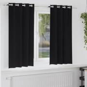 vidaXL Gardiner med gardiner 2 pcs Svart Polyester