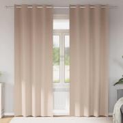 vidaXL Mörkläggningsgardiner med Ringar 2 pcs Taupe 260 x 140 cm