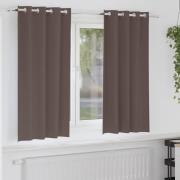 vidaXL Gardiner med gardiner 2 pcs Mörkbrun Polyester