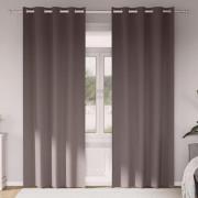 vidaXL Mörkläggningsgardiner med Ringar 2 pcs Mörkbrun 260 x 140 cm