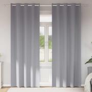 vidaXL Mörkläggningsgardiner med Ringar 2 pcs Ljusgrå 260 x 140 cm