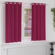 vidaXL Gardiner med gardiner 2 pcs Vinröd Polyester