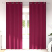 vidaXL Mörkläggningsgardiner med Ringar 2 pcs Vinröd 260 x 140 cm