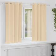 vidaXL Gardiner med gardiner 2 pcs Kräm Polyester