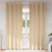 vidaXL Mörkläggningsgardiner med Ringar 2 pcs Kräm 260 x 140 cm
