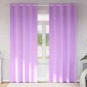 vidaXL Mörkläggningsgardiner med ringar Lila Polyester