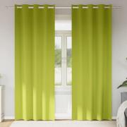 vidaXL Mörkläggningsgardiner med gardiner Grön Polyester