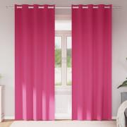vidaXL Gardiner med gardiner 2 pcs Ljusrosa Polyester