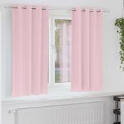 vidaXL Mörkläggningsgardiner med Ringar 2 pcs Babyrosa 175 x 140 cm