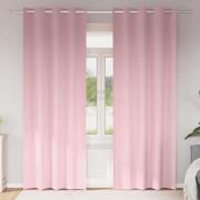 vidaXL Gardiner med gardiner 2 pcs Babyrosa Polyester
