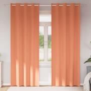 vidaXL Gardiner med gardiner 2 pcs Terracotta Polyester