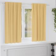 vidaXL Mörkläggningsgardiner med Ringar 2 pcs Beige 175 x 140 cm