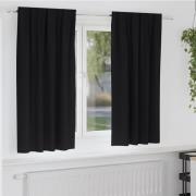 vidaXL Mörkläggningsgardiner med Ringar 2 pcs Svart 175 x 140 cm