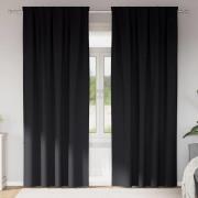 vidaXL Mörkläggningsgardiner med ringar Svart Polyester