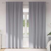 vidaXL Gardiner med gardiner 2 pcs Ljusgrå Polyester