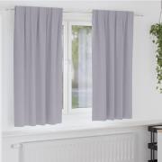 vidaXL Mörkläggningsgardiner med ringar Metallgrå Polyester