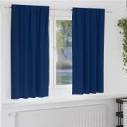 vidaXL Mörkläggningsgardiner med gardiner Mörkblå Polyester