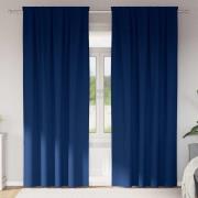 vidaXL Mörkläggningsgardiner med Ringar 2 pcs Mörkblå 245 x 140 cm