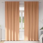 vidaXL Mörkläggningsgardiner med gardiner Ljusbrun Polyester