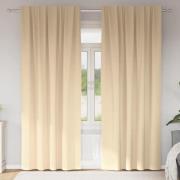 vidaXL Mörkläggningsgardiner med gardiner Kräm Polyester