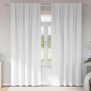 vidaXL Mörkläggningsgardiner med gardiner Ren Vit Polyester