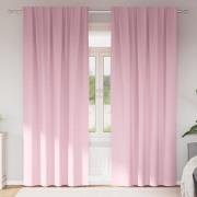 vidaXL Gardiner med gardiner 2 pcs Babyrosa Polyester