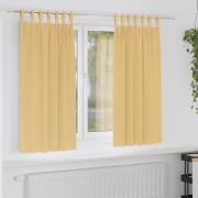 vidaXL Mörkläggningsgardiner med Ringar 2 pcs Beige 175 x 140 cm