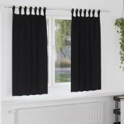 vidaXL Mörkläggningsgardiner med Ringar 2 pcs Svart 175 x 140 cm