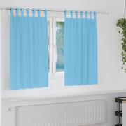 vidaXL Gardiner med gardiner 2 pcs Ljusblå Polyester