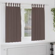 vidaXL Mörkläggningsgardiner med Ringar 2 pcs Mörkbrun 175 x 140 cm