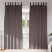 vidaXL Gardiner med gardiner 2 pcs Mörkbrun Polyester