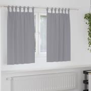 vidaXL Mörkläggningsgardiner med gardiner Ljusgrå Polyester