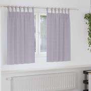 vidaXL Gardiner med gardiner 2 pcs Metallgrå Polyester