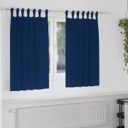 vidaXL Gardiner med gardiner 2 pcs Mörkblå Polyester