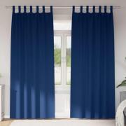 vidaXL Mörkläggningsgardiner med Ringar 2 pcs Mörkblå 225 x 140 cm