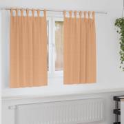 vidaXL Gardiner med gardiner 2 pcs Ljusbrun Polyester