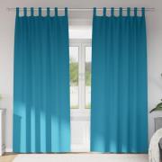 vidaXL Gardiner med gardiner 2 pcs Turkos 245x140cm Polyester