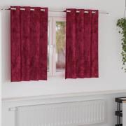 vidaXL Gardiner med gardiner 2 pcs Vinröd 140 x 140 cm Sammet