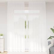 vidaXL Gardiner med gardiner Blommor Vit Polyester