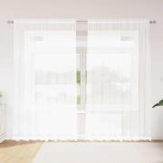 vidaXL Gardiner med gardiner Blommor Vit Polyester