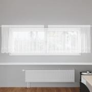 vidaXL Spetsgardin med gardiner Blommor Vit 120 x 300 cm Polyester