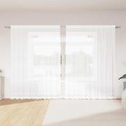 vidaXL Gardiner med gardiner Blommor Vit Polyester