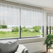 vidaXL Gardiner med gardiner Blommor Vit Polyester